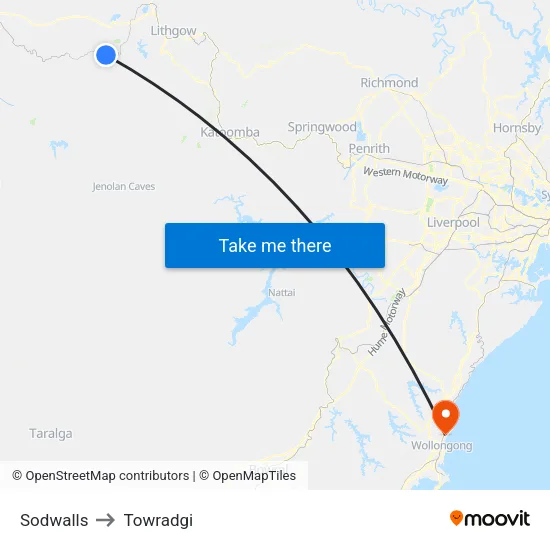 Sodwalls to Towradgi map