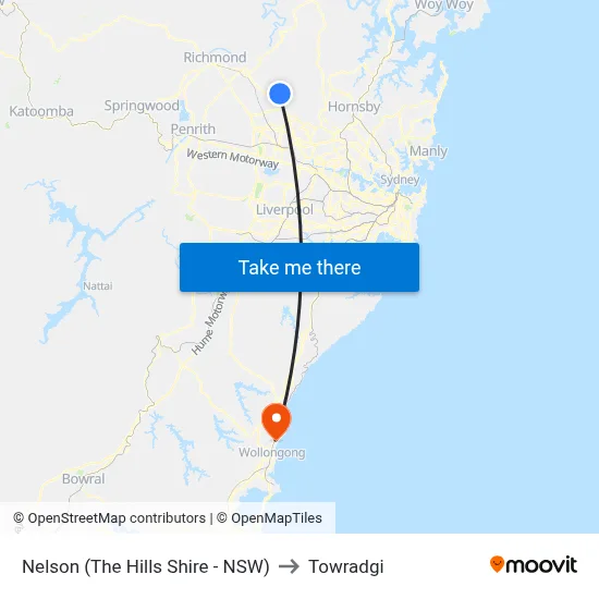 Nelson (The Hills Shire - NSW) to Towradgi map