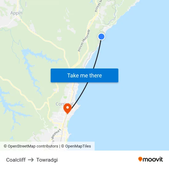 Coalcliff to Towradgi map