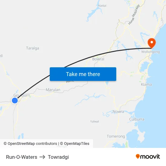 Run-O-Waters to Towradgi map