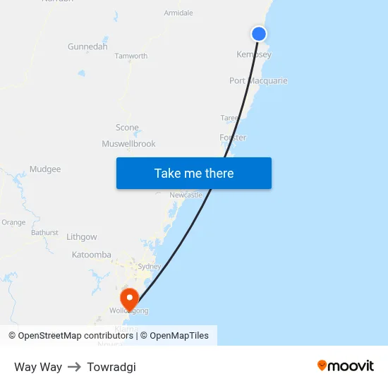 Way Way to Towradgi map