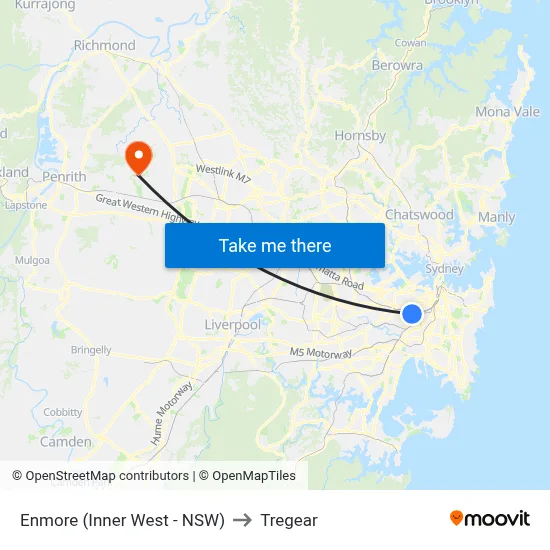 Enmore (Inner West - NSW) to Tregear map
