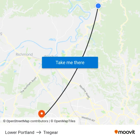 Lower Portland to Tregear map