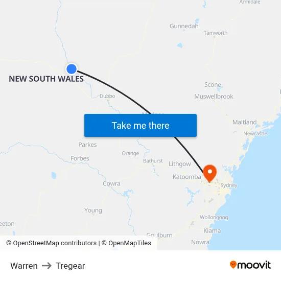 Warren to Tregear map