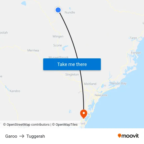 Garoo to Tuggerah map
