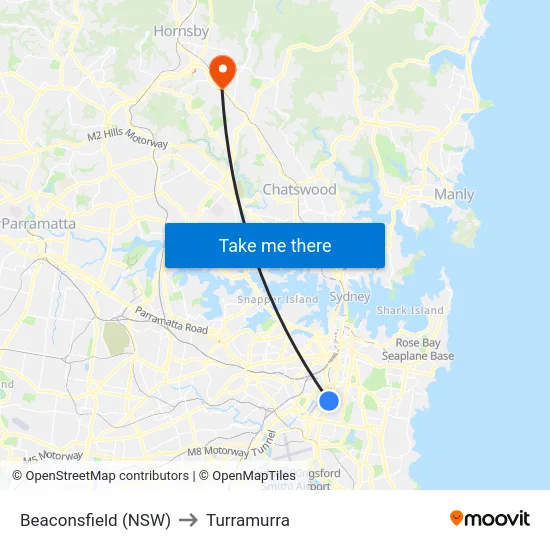 Beaconsfield (NSW) to Turramurra map