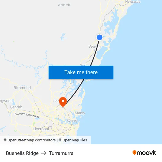 Bushells Ridge to Turramurra map