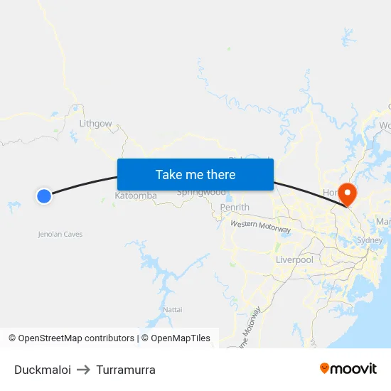 Duckmaloi to Turramurra map