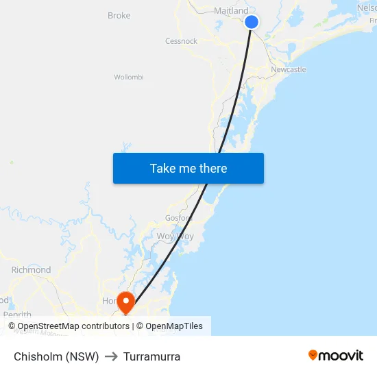 Chisholm (NSW) to Turramurra map