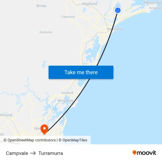 Campvale to Turramurra map