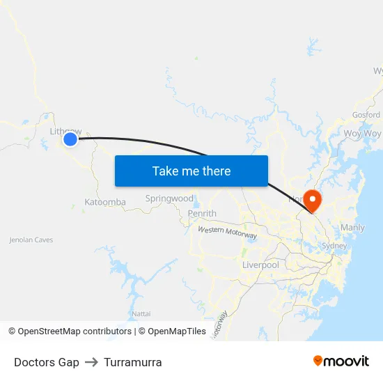 Doctors Gap to Turramurra map