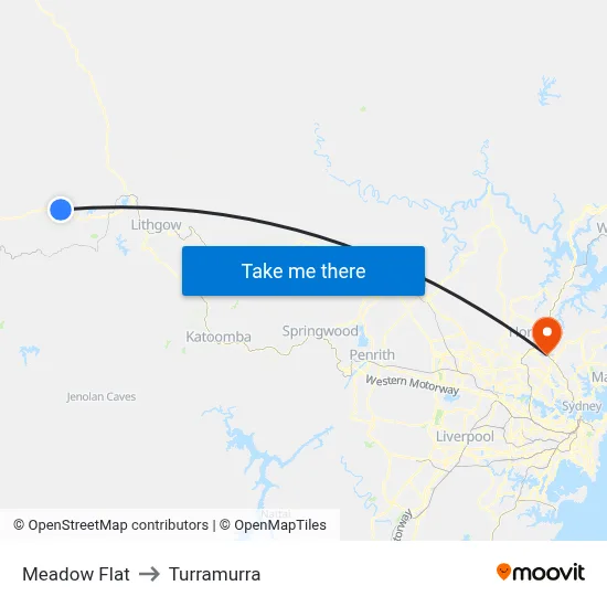 Meadow Flat to Turramurra map