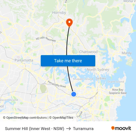 Summer Hill (Inner West - NSW) to Turramurra map
