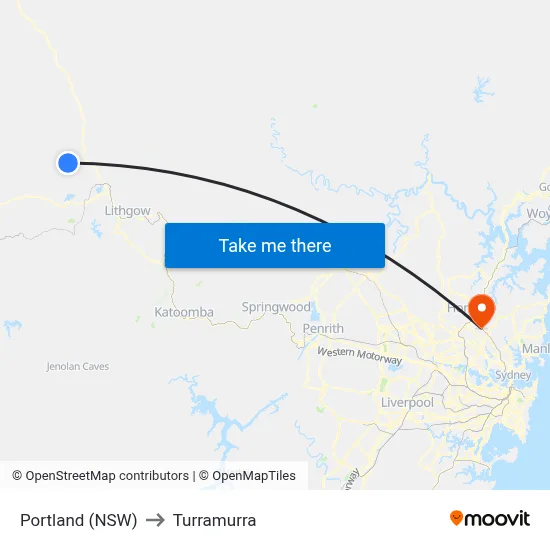 Portland (NSW) to Turramurra map