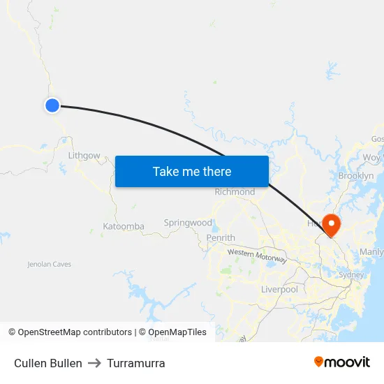 Cullen Bullen to Turramurra map