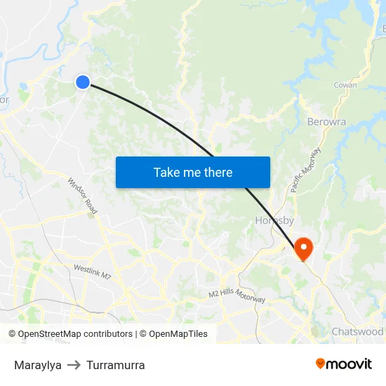 Maraylya to Turramurra map