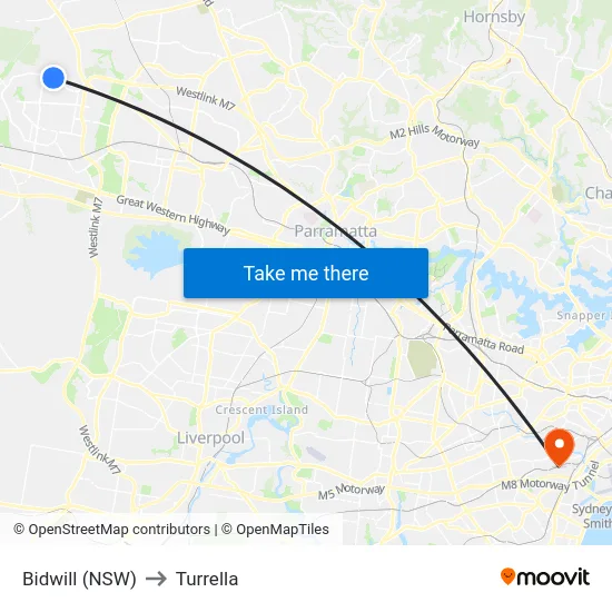 Bidwill (NSW) to Turrella map
