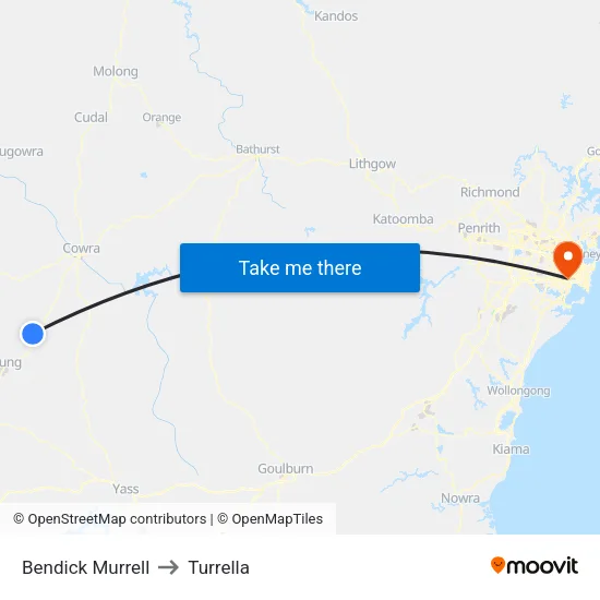 Bendick Murrell to Turrella map