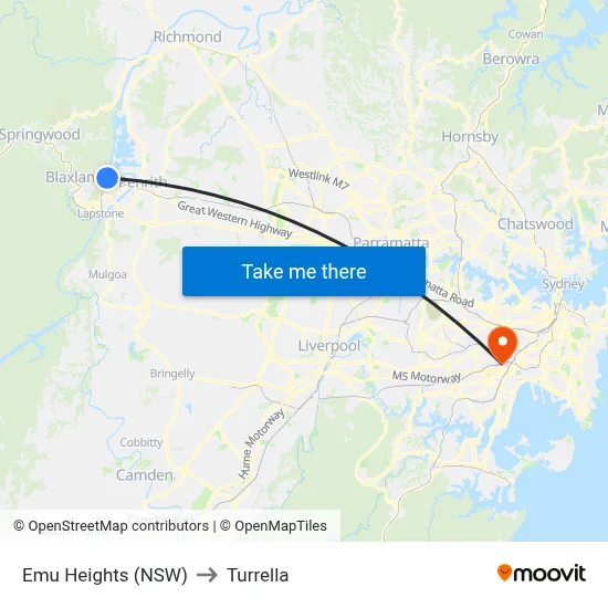 Emu Heights (NSW) to Turrella map
