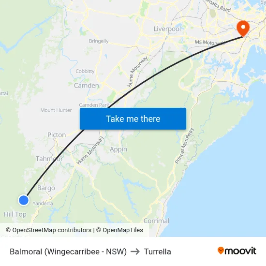 Balmoral (Wingecarribee - NSW) to Turrella map