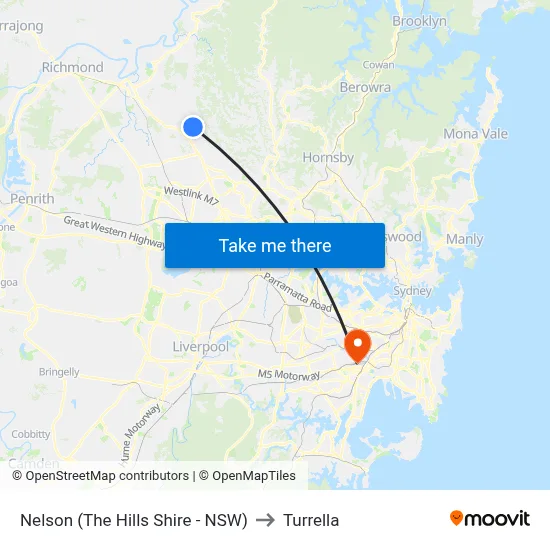 Nelson (The Hills Shire - NSW) to Turrella map