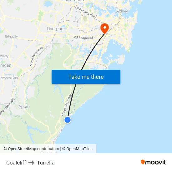 Coalcliff to Turrella map