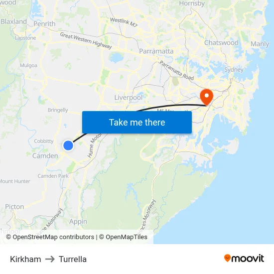 Kirkham to Turrella map