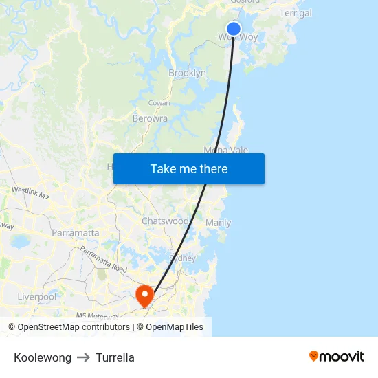 Koolewong to Turrella map