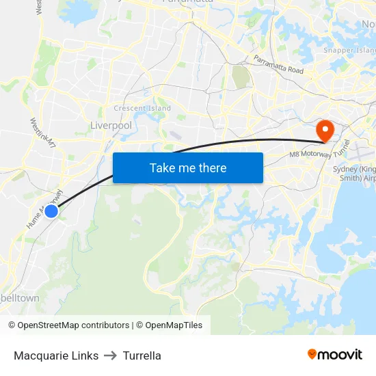 Macquarie Links to Turrella map