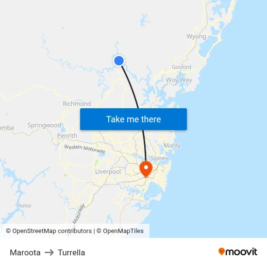 Maroota to Turrella map