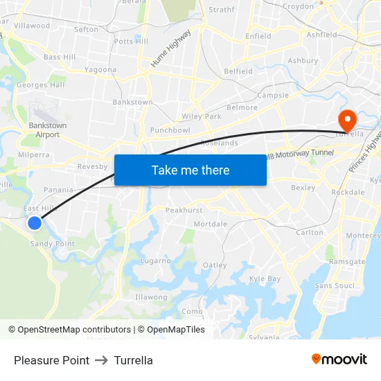 Pleasure Point to Turrella map