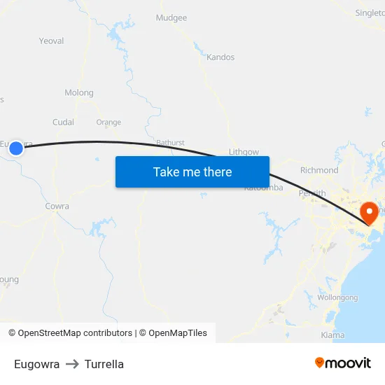 Eugowra to Turrella map