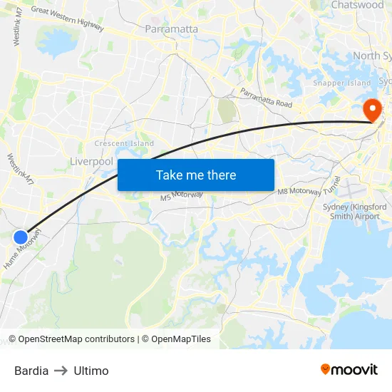 Bardia to Ultimo map