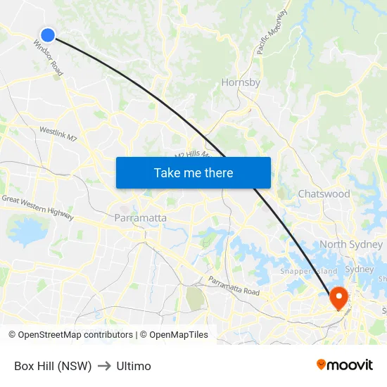 Box Hill (NSW) to Ultimo map