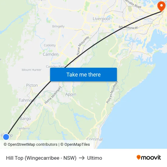 Hill Top (Wingecarribee - NSW) to Ultimo map