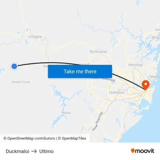 Duckmaloi to Ultimo map