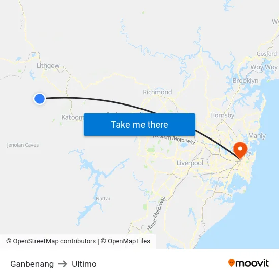 Ganbenang to Ultimo map