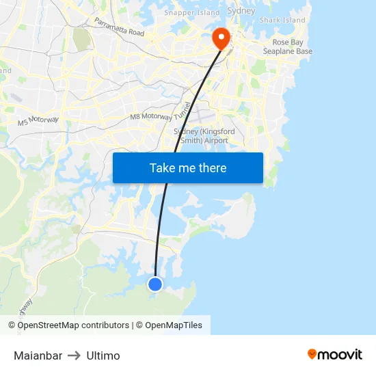 Maianbar to Ultimo map