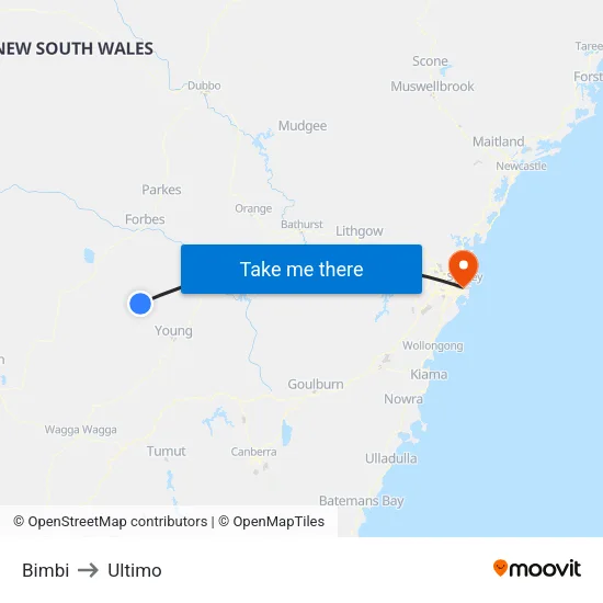 Bimbi to Ultimo map