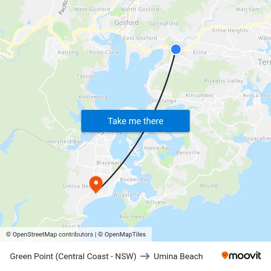 Green Point (Central Coast - NSW) to Umina Beach map