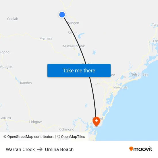 Warrah Creek to Umina Beach map