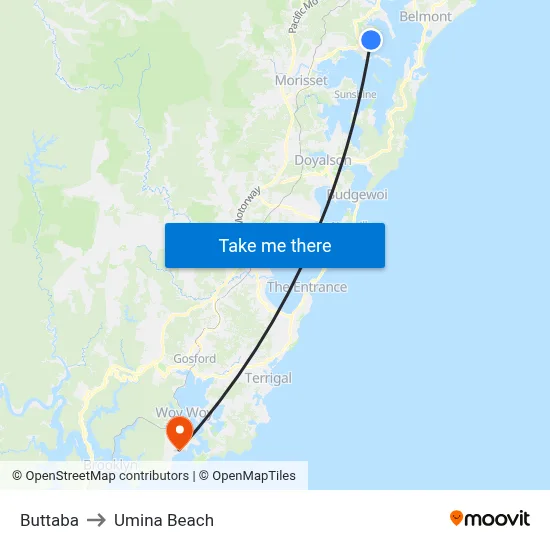 Buttaba to Umina Beach map