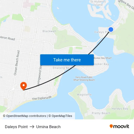 Daleys Point to Umina Beach map