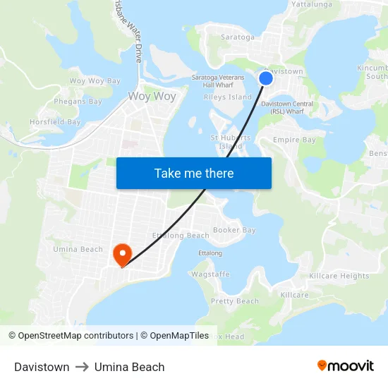Davistown to Umina Beach map