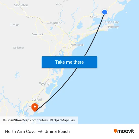 North Arm Cove to Umina Beach map