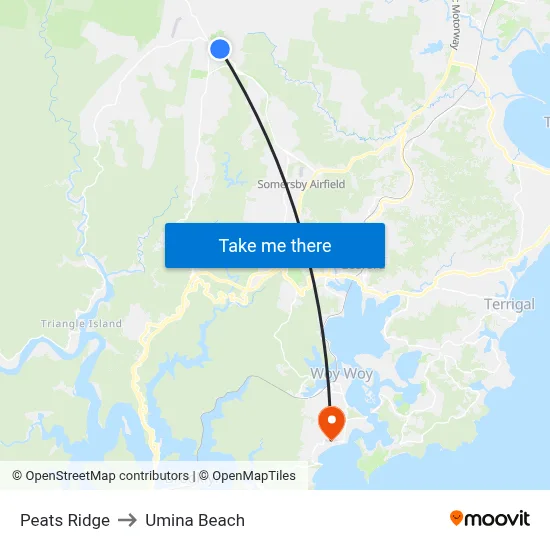Peats Ridge to Umina Beach map