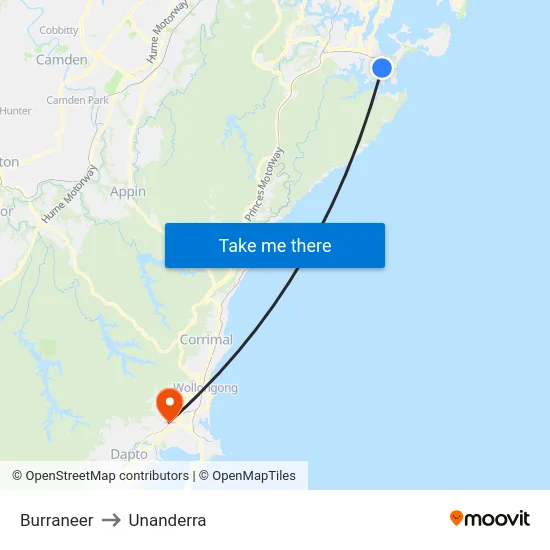 Burraneer to Unanderra map