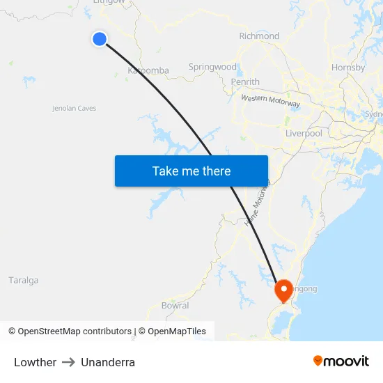 Lowther to Unanderra map