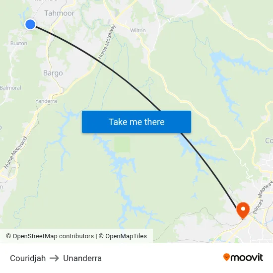 Couridjah to Unanderra map