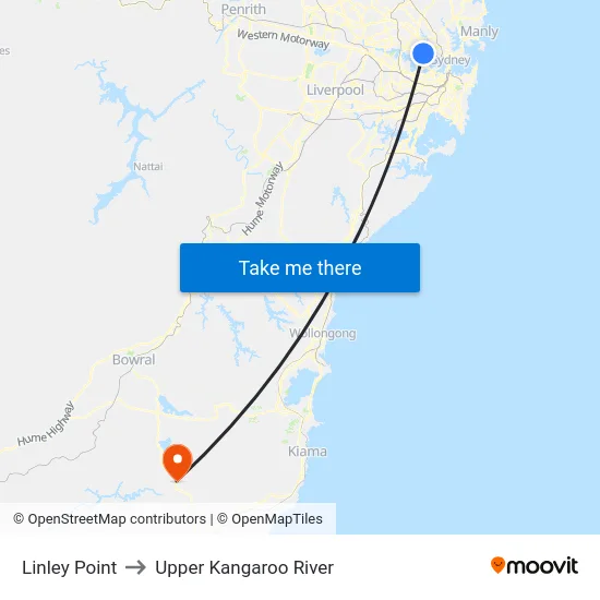 Linley Point to Upper Kangaroo River map